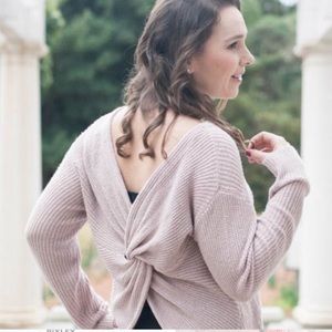 Market & Spruce Fallan Twist Back Pullover Sweater